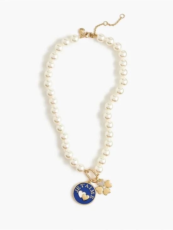J. Crew Je t'aime pearl pendant necklace - Picture 2 of 11